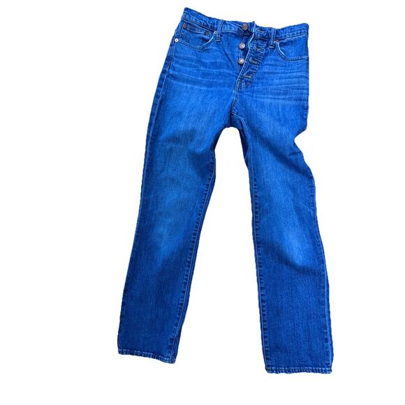 MADEWELL Women’s Vintage Crop Denim Button Up Blue Jeans Size 26 - Picture 1 of 8